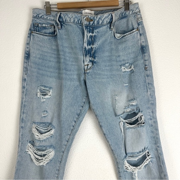 Frame Denim Le Garçon Distressed Boyfriend Light Wash Jeans National 31 - Picture 3 of 11